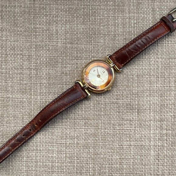 Vintage Fossil Ladies Wrist Watch Brown Leather Band Sold AS IS. for Repair - Picture 6 of 12